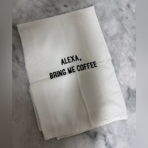 White Kitchen Towel with Fun Text